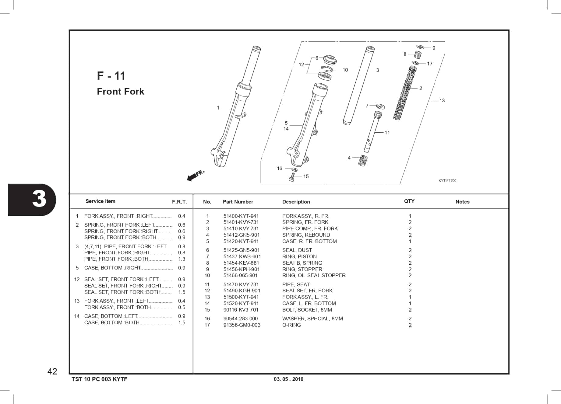 F-11 Front Fork