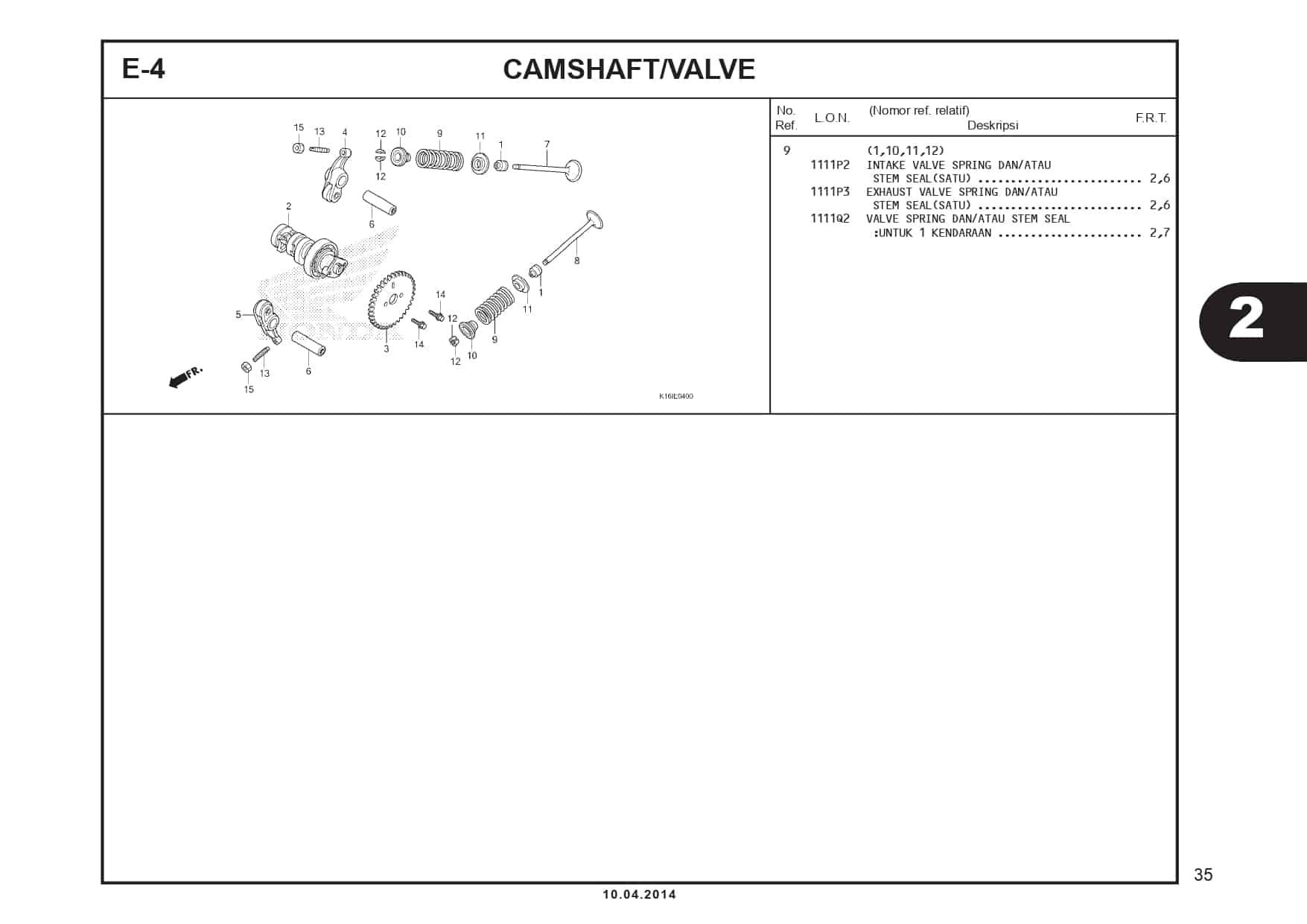 E-4 CamShaft/ Valve