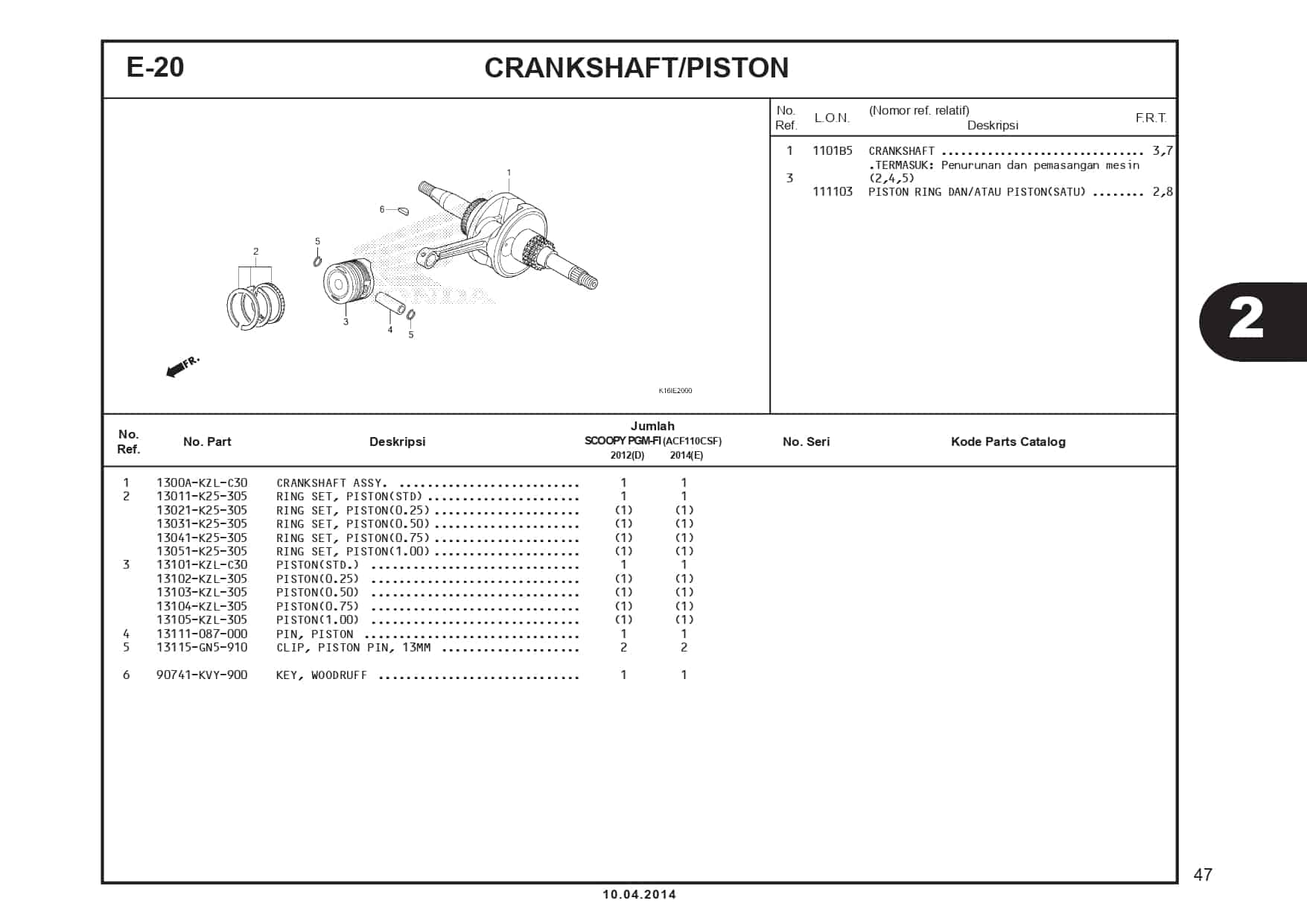 E-20 CrankShaft/Piston