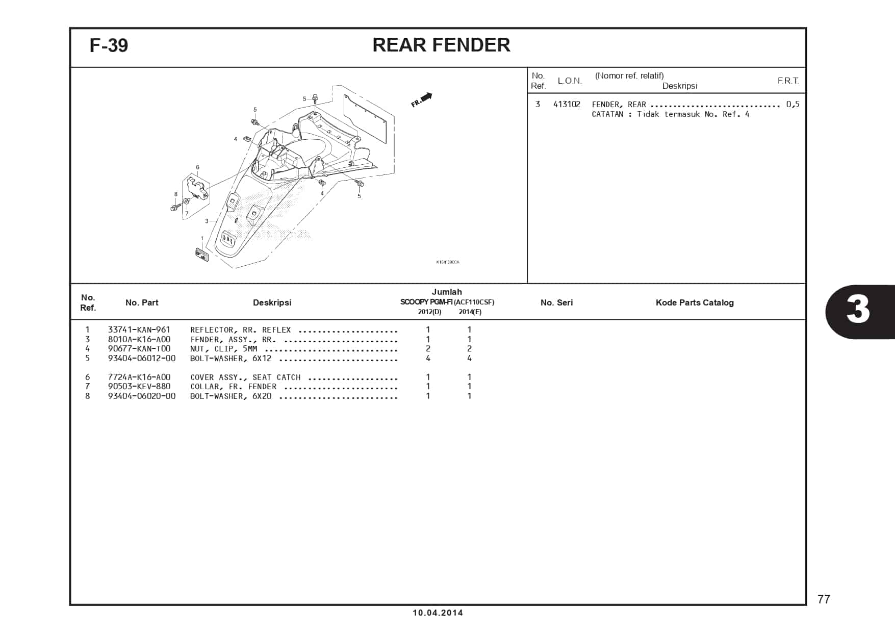 F-39 Rear Fender