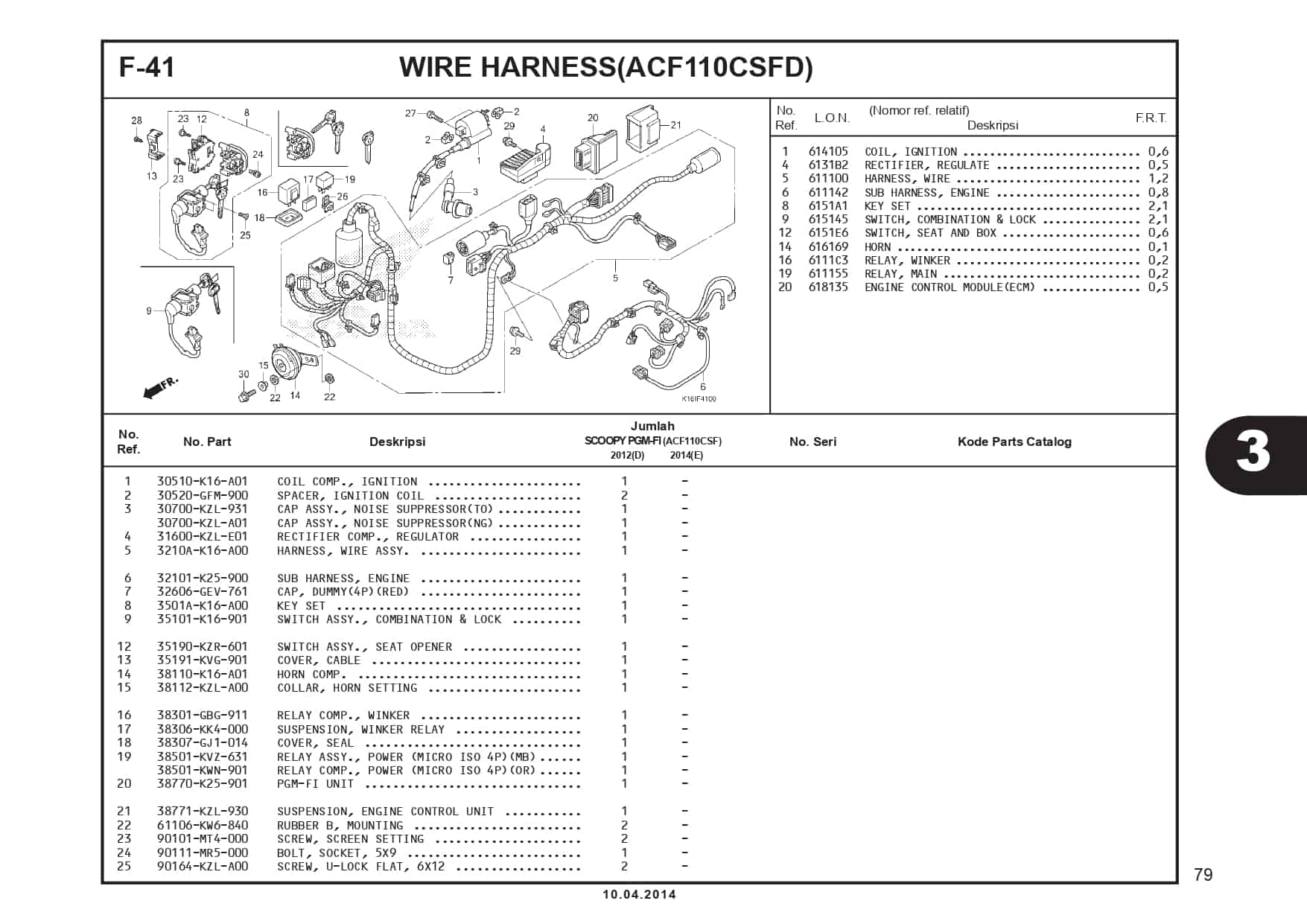 F-41 Wire Harness (ACF110CSFD)