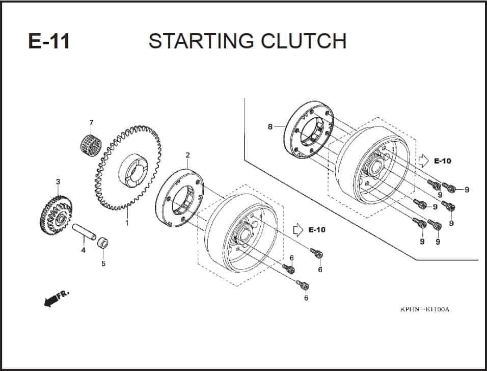 E-11 Starting Clutch – Katalog Suku Cadang Honda Supra X 125 PGM-FI