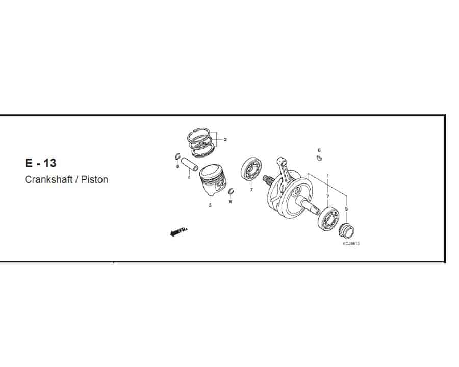 E 13 CRANGSHAFT PISTON