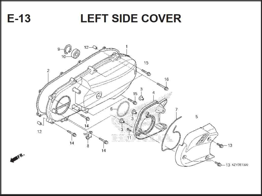 E-13 Left Side Cover