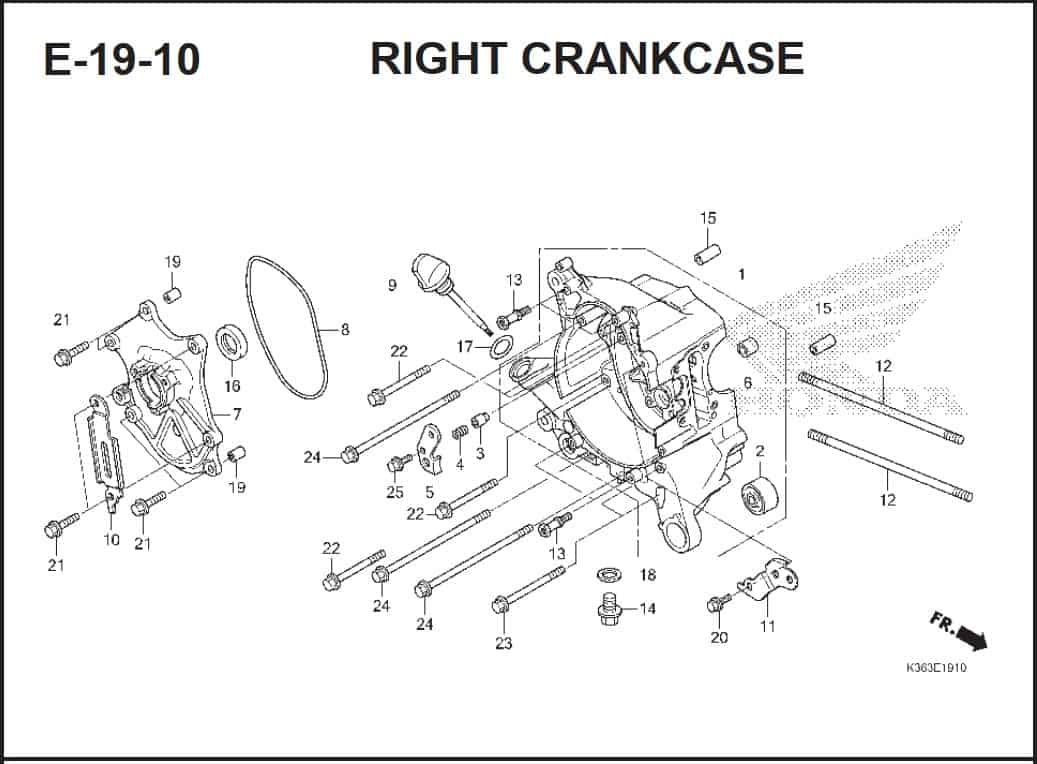 E-19-10 Right CrankCase