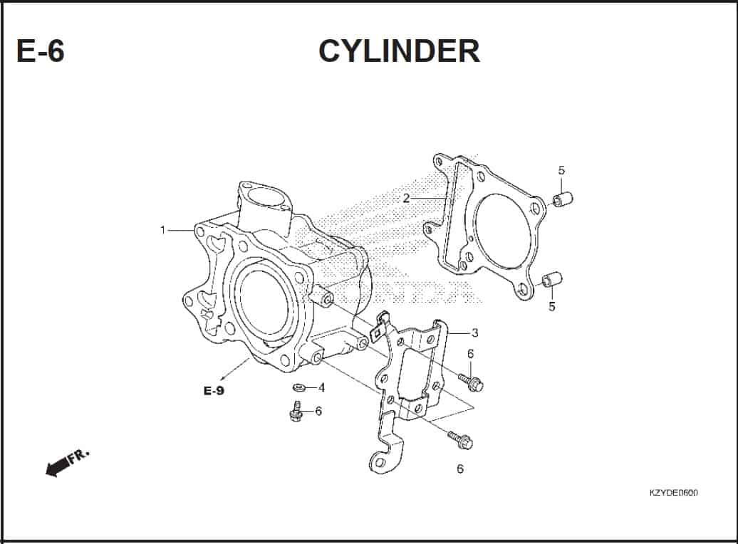 E-6 Cylinder – Katalog Honda PCX 150 KZY