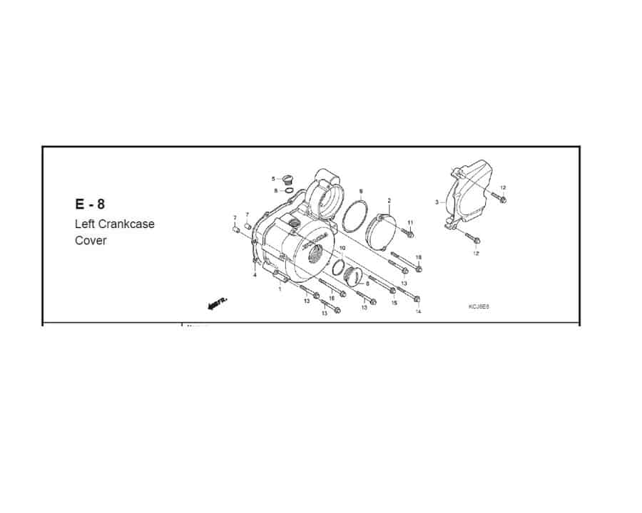 E-8 Left crancase cover