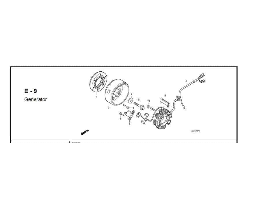 E-9 genetaror – Katalog Suku Cadang Honda Tiger Revo KCJ