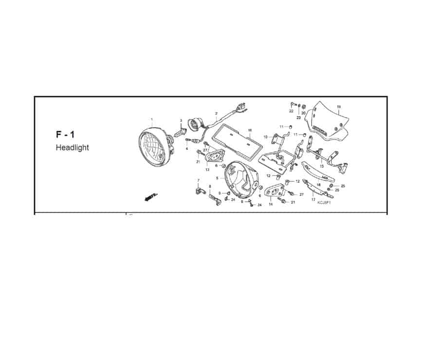 F – 1 Headlight Katalog –  Suku Cadang Honda Tiger Revo KCJ