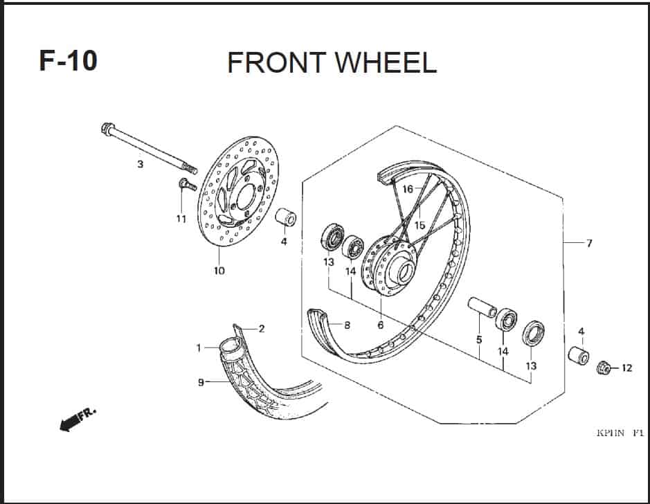 F-10 Front Wheel – Katalog Suku Cadang Honda Supra X 125 PGM-FI