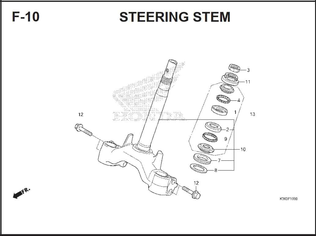 F-10 Steering Stem