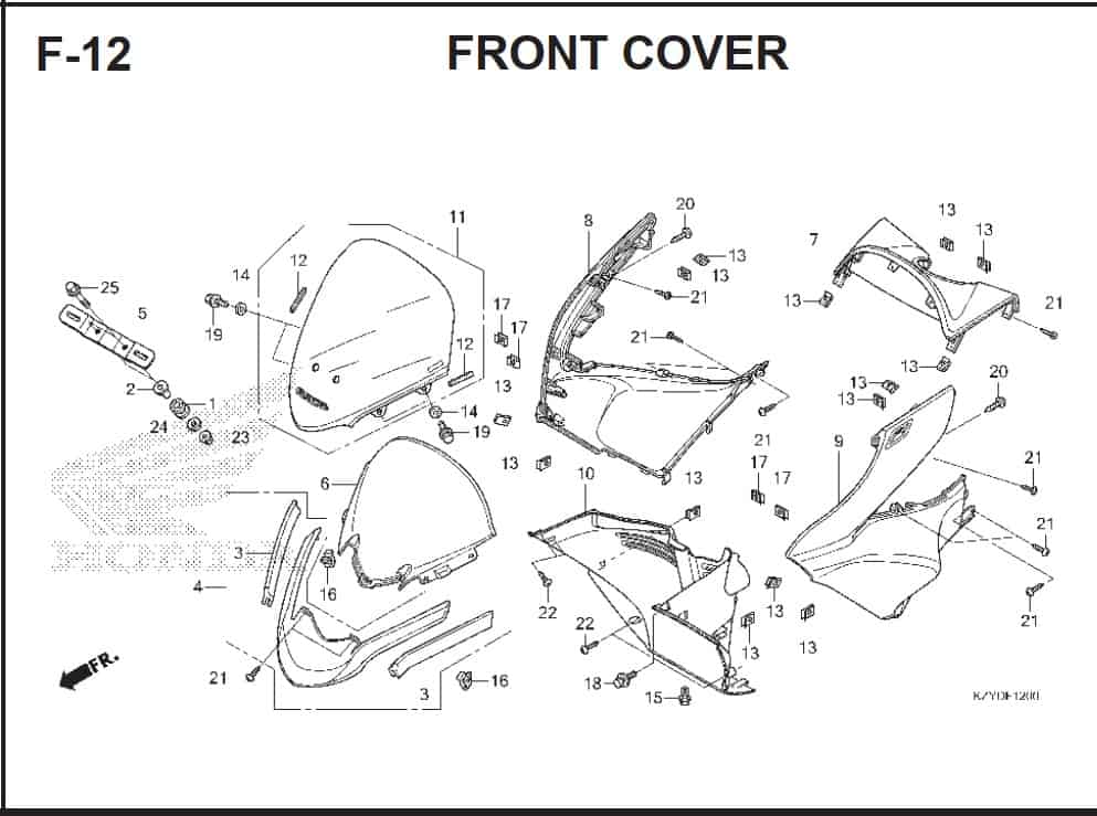 F-12 Front Cover – Katalog Honda PCX 150 KZY