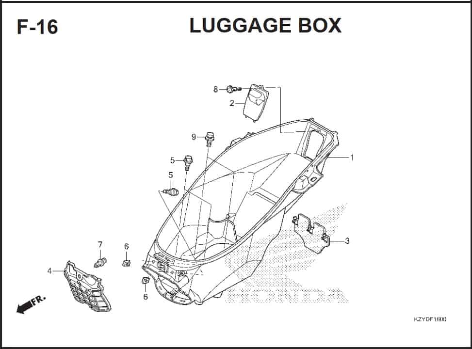 F-16 Luagge Box – Katalog Honda PCX 150 KZY