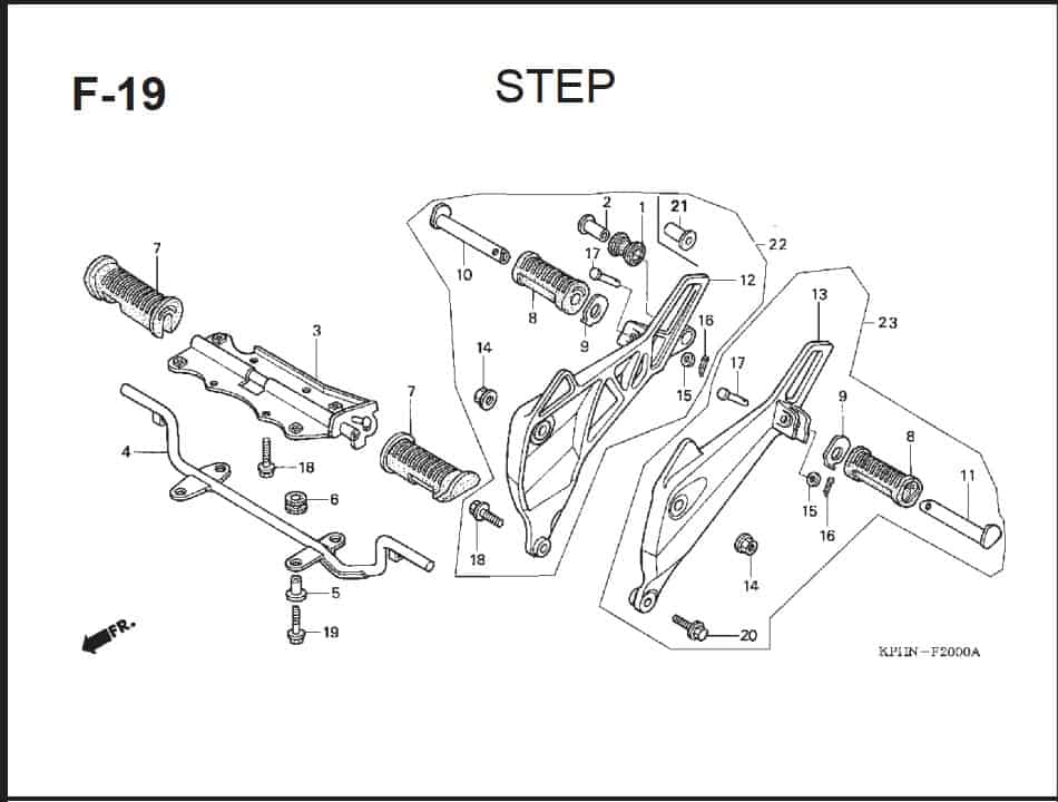 F-19 Step – Katalog Suku Cadang Honda Supra X 125 PGM-FI