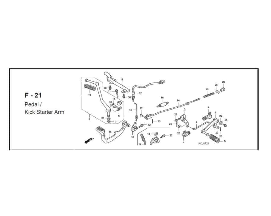 F-21 PEDAL KICK STARTER ARM