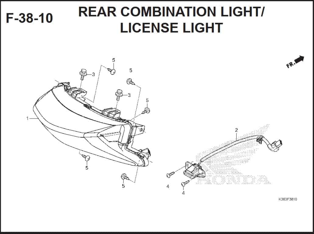 F-38-10 Rear Combination Light License Light