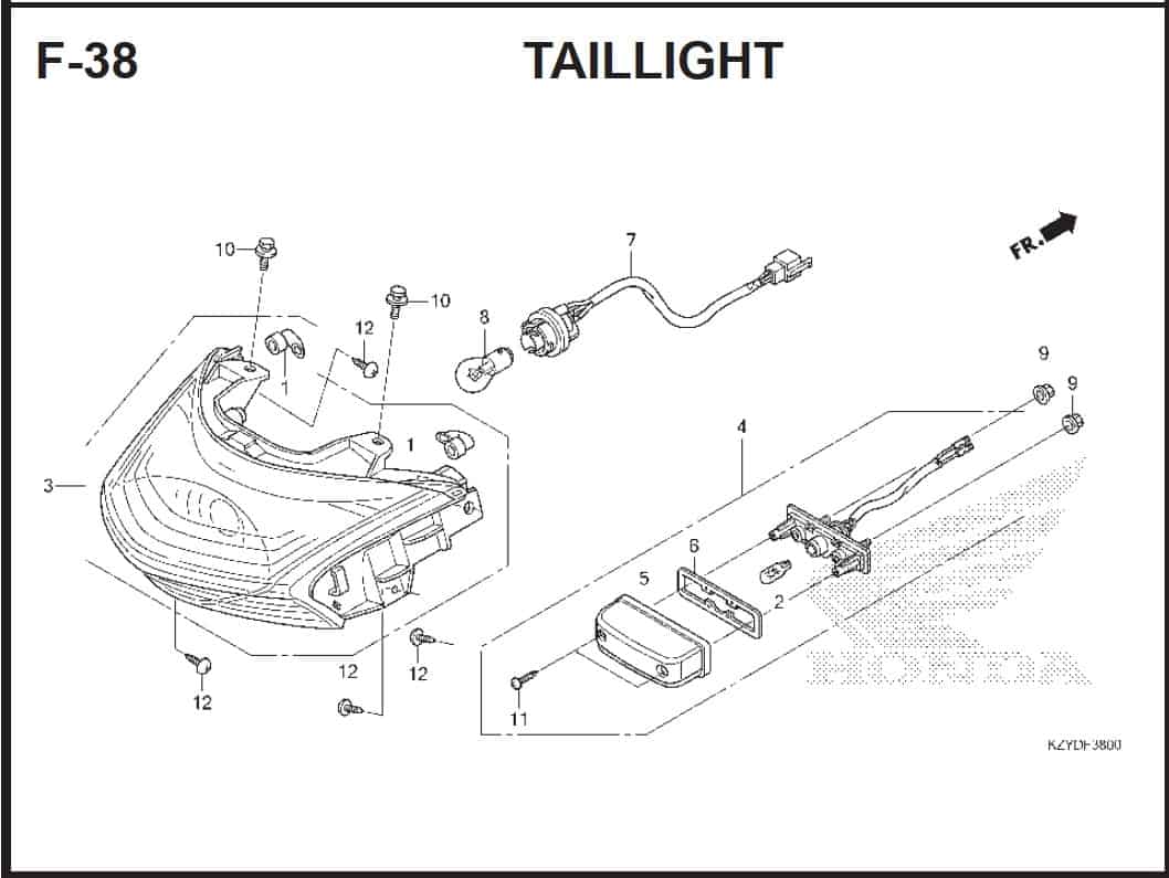 Bulb Stop & Taillight - Scoopy Esp K93 34906Kwn711