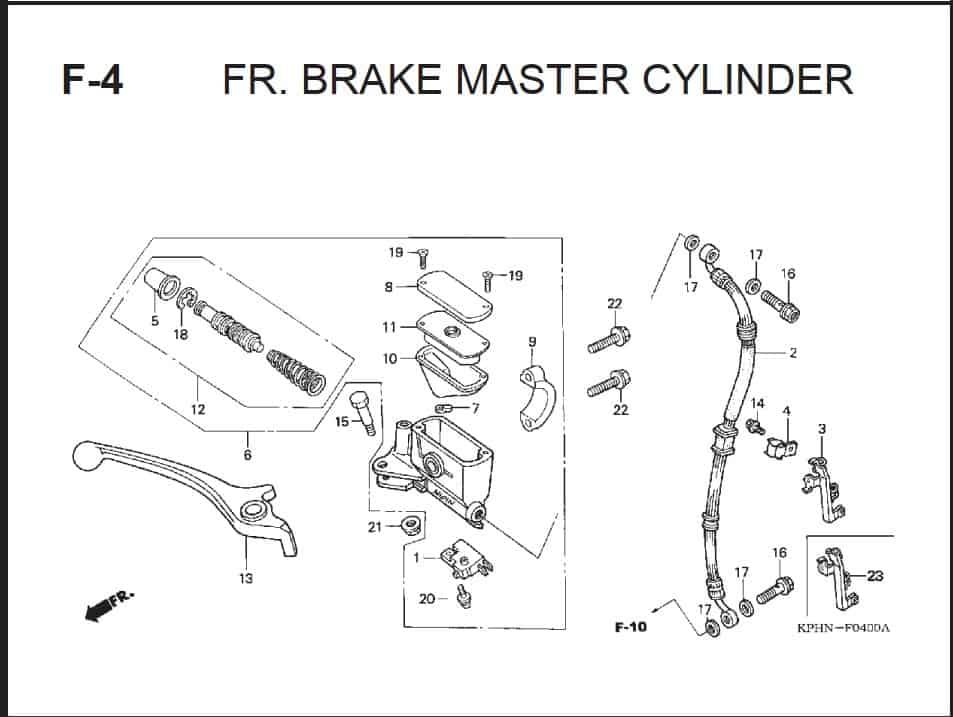 F-4 Fr. Brake Master Cylinder