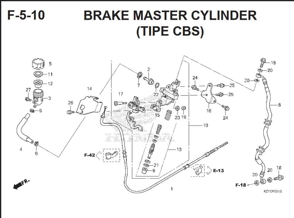 F-5-10 Brake Master Cylinder (Tipe CBS)