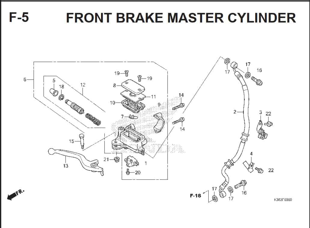 F-5 Front Brake Master Cylinder