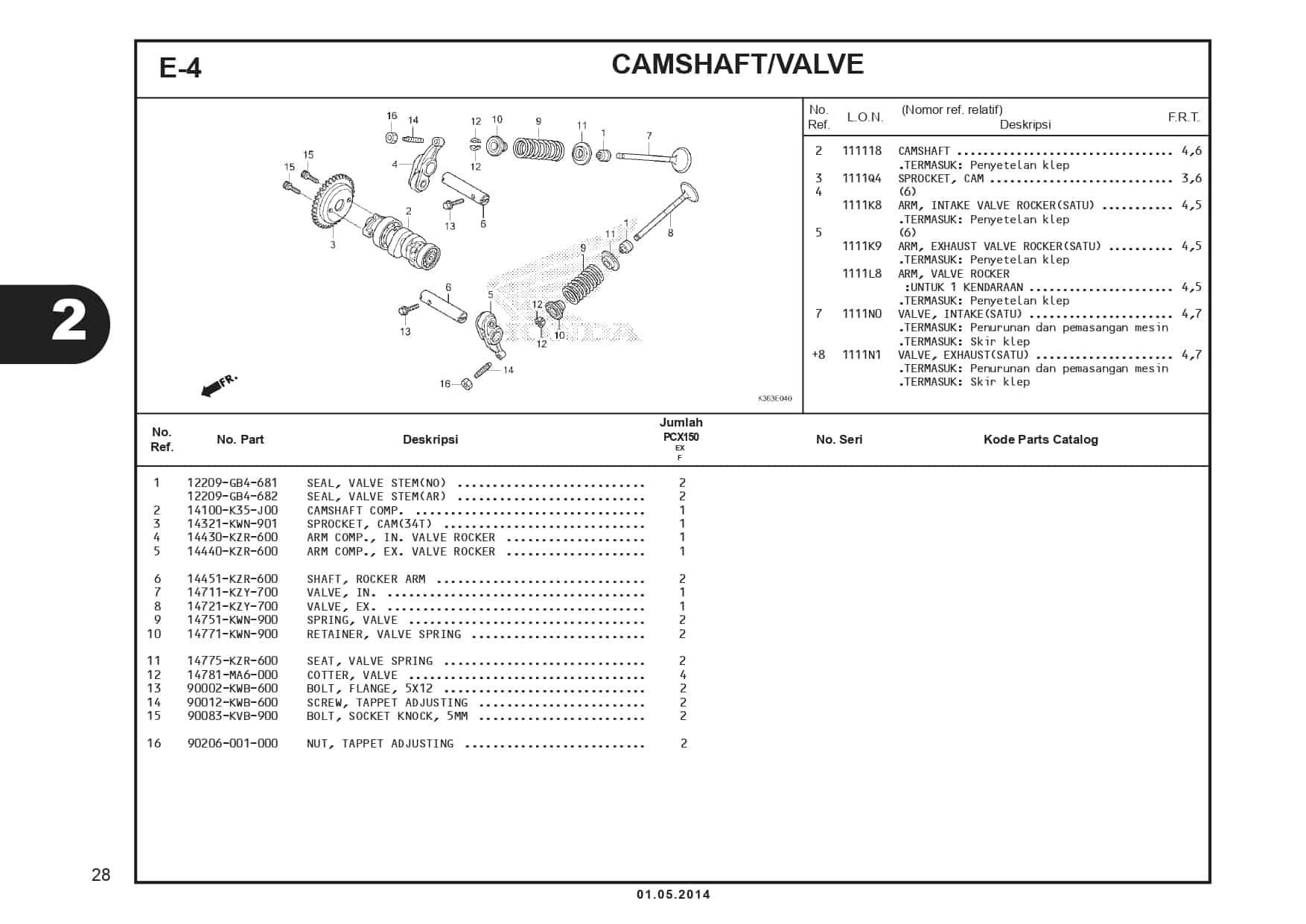 E-4 Camshaft/Valve