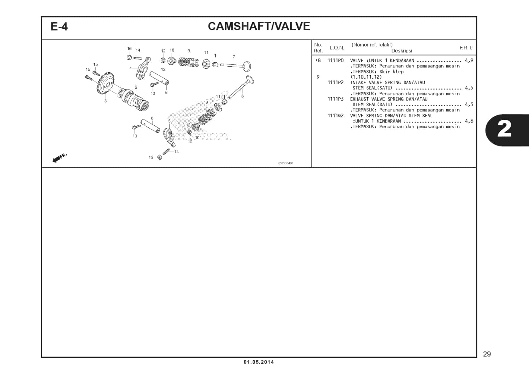 E-4 Camshaft/Valve