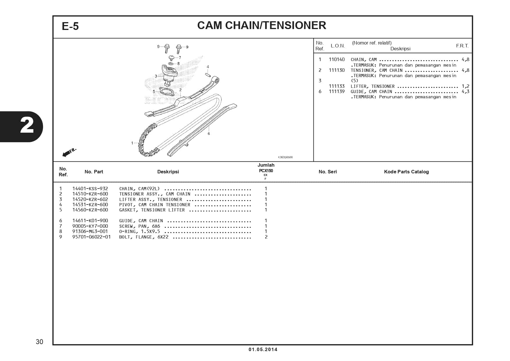 E-5 CamChain/Tensioner 