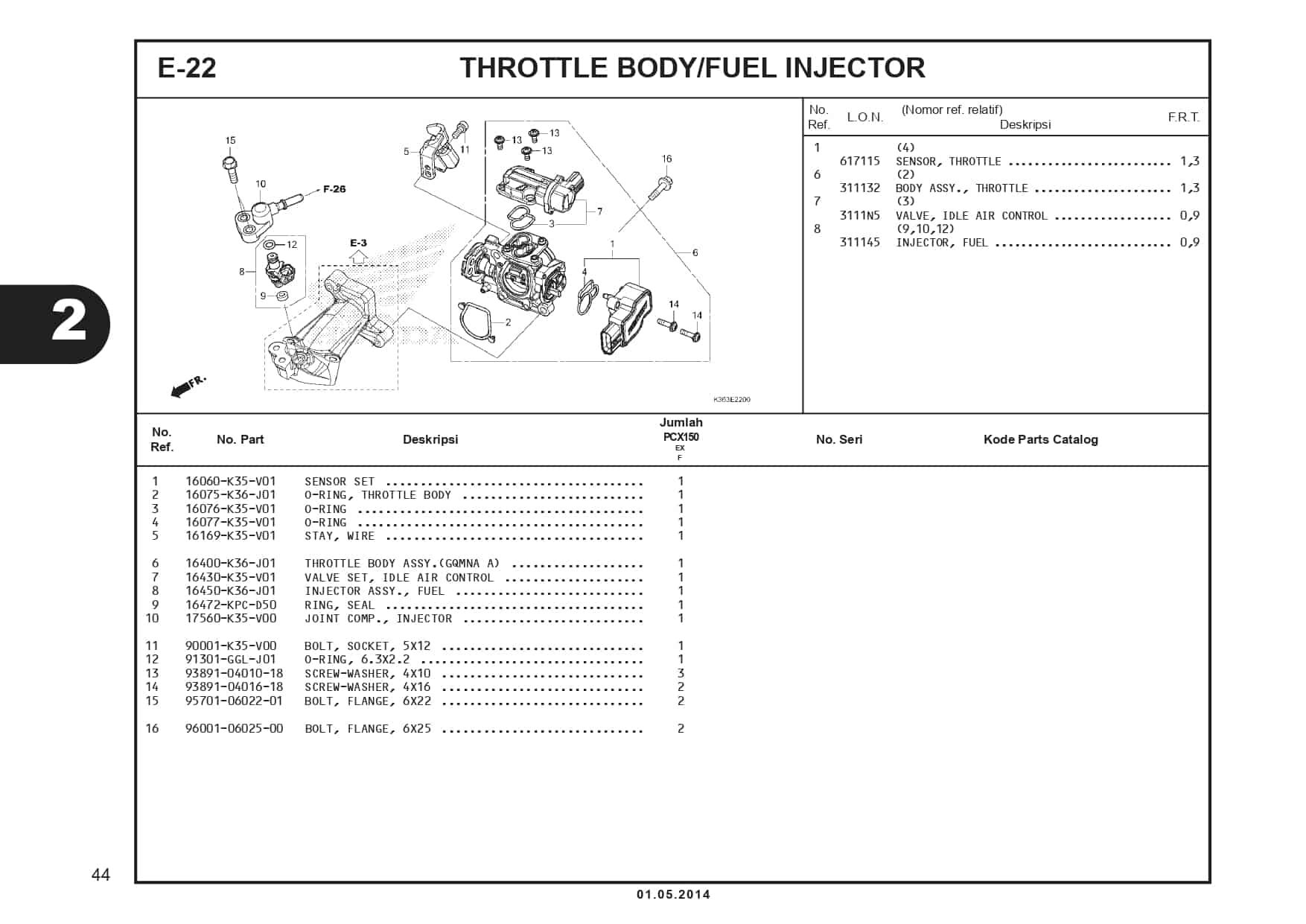 E-22 Throttle Body/ Fuel Injector