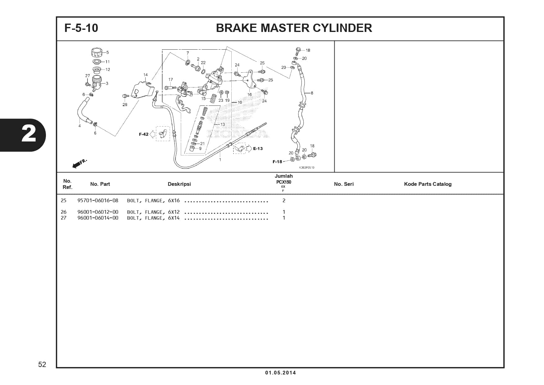 F-5-10 Brake Master Cylinder