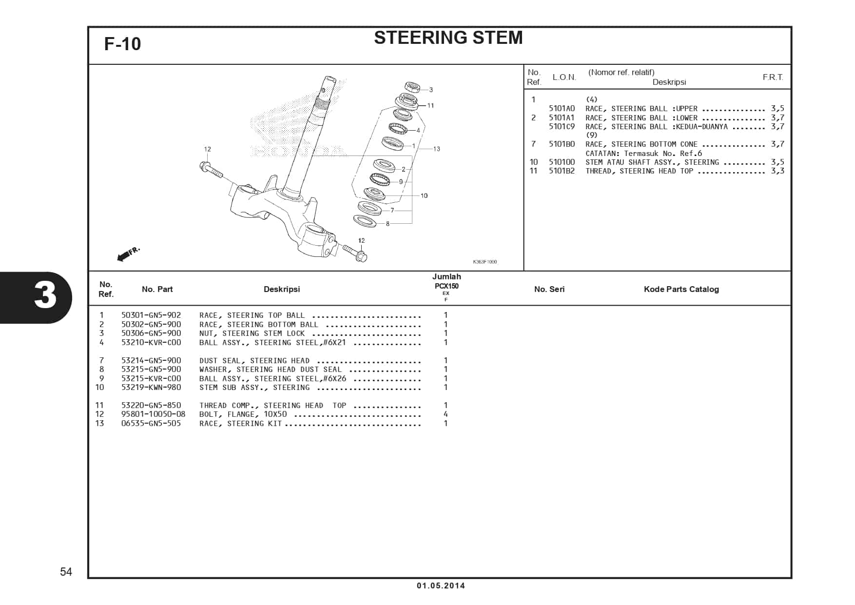 F-10 Steering Stem 