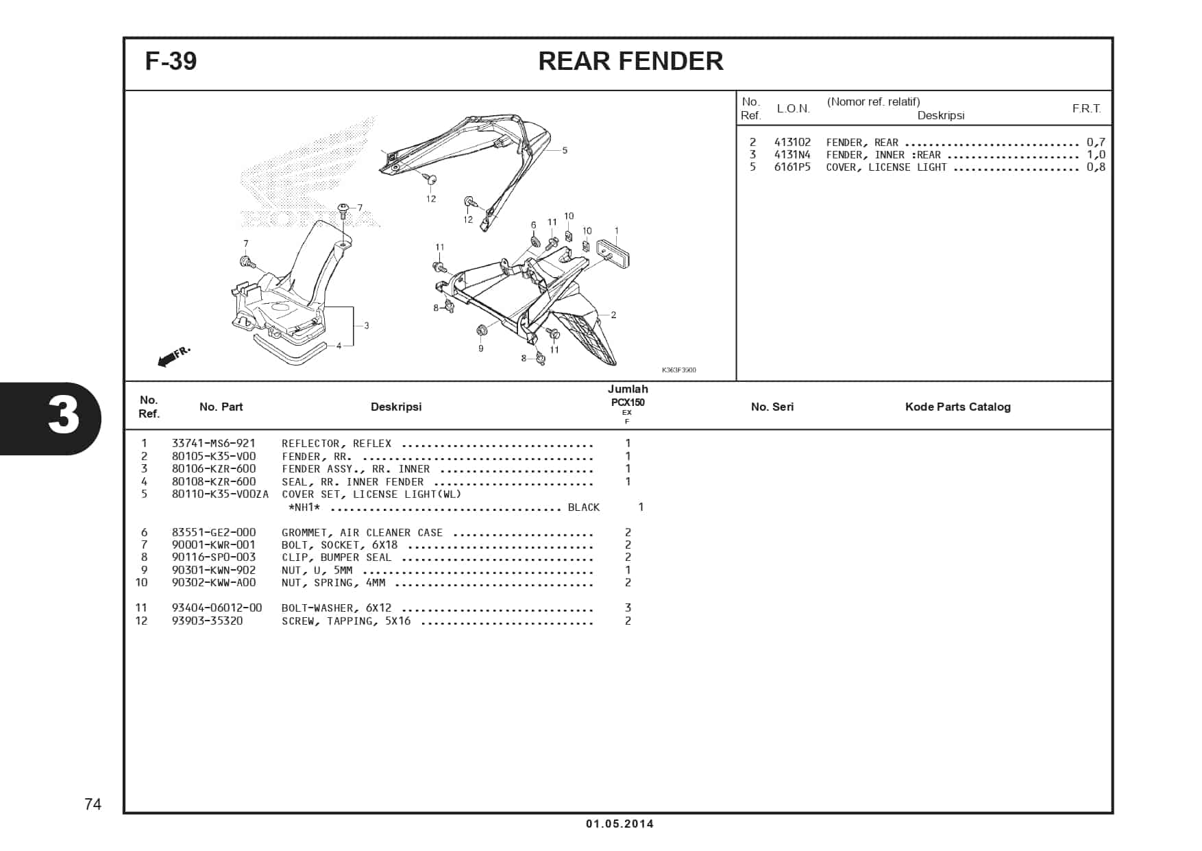 F-39 Rear Fender -