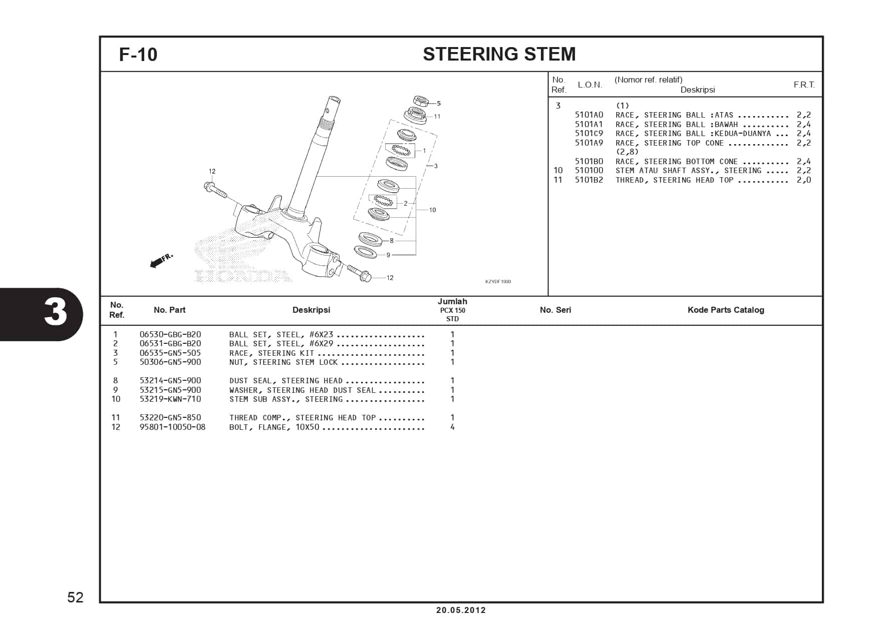 F-10 Steering Stem