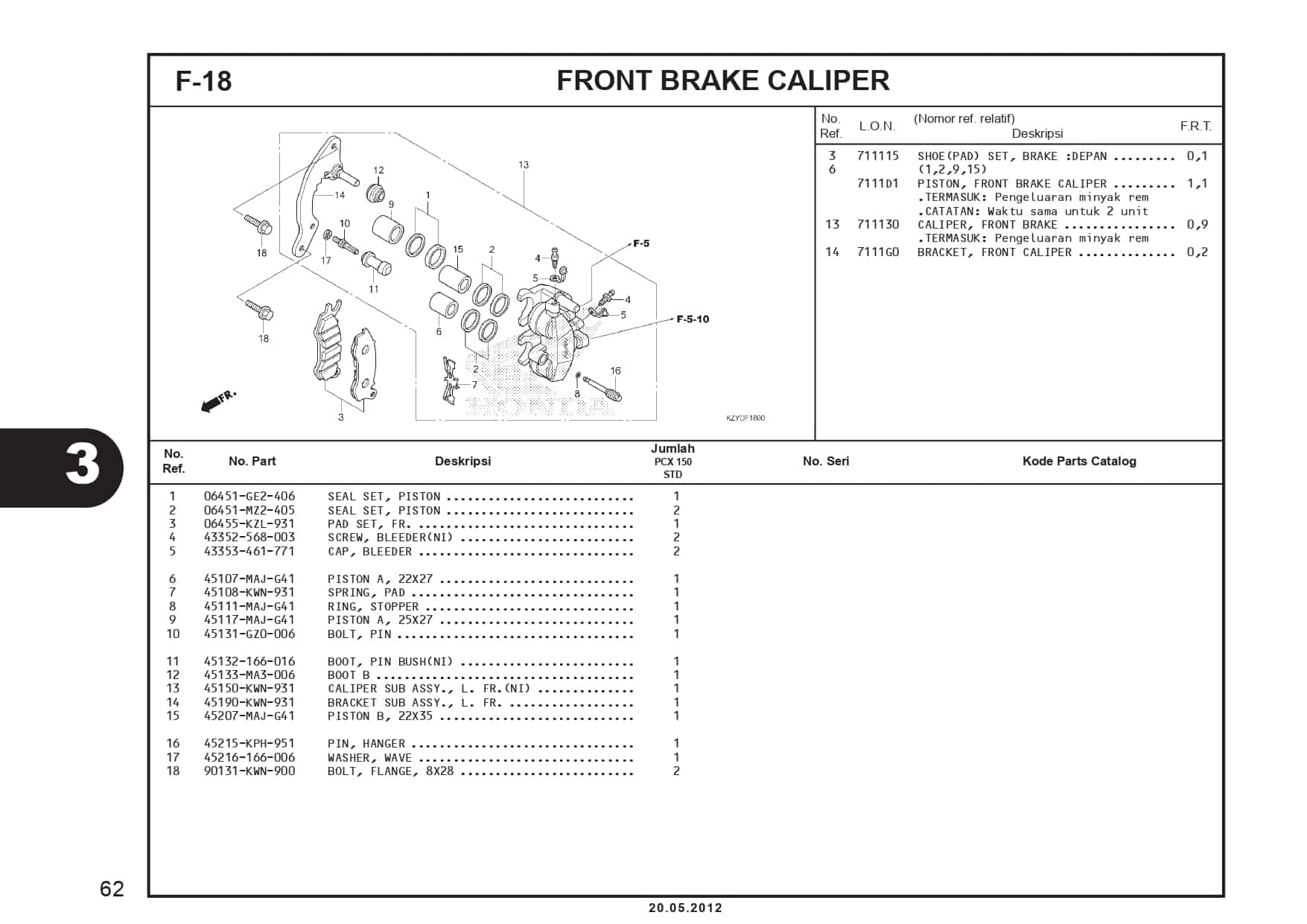 F-18 Front Brake Caliper 