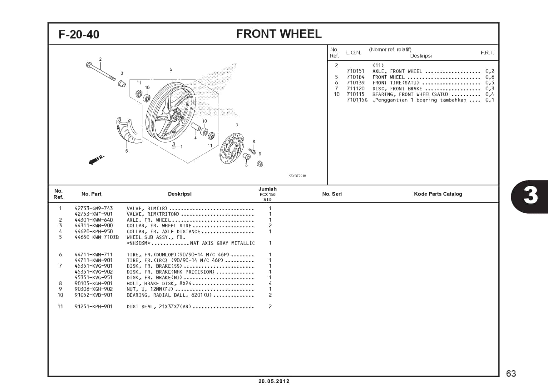 F-20-40 Front Wheel