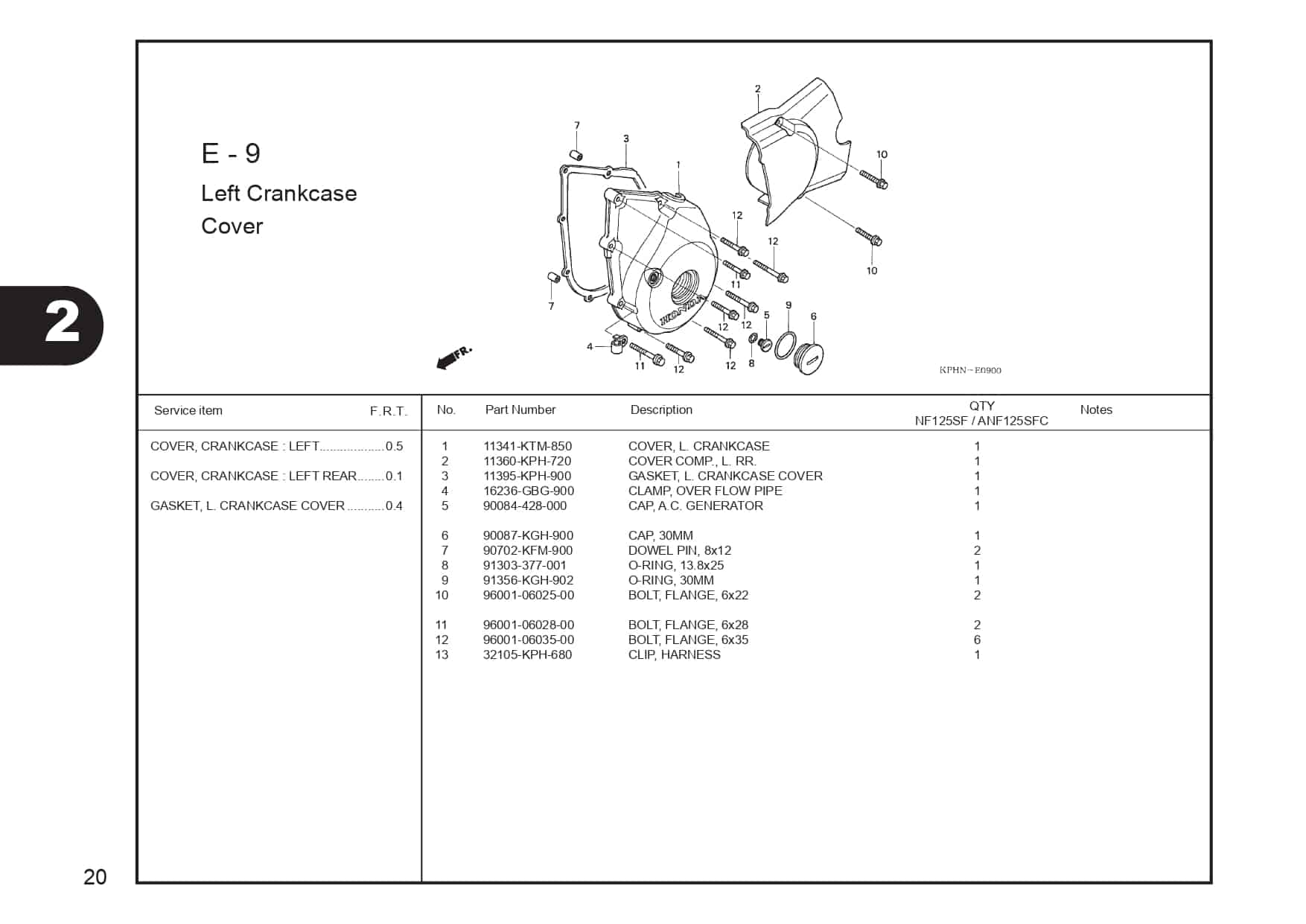 E-9 Left CrankCase Cover