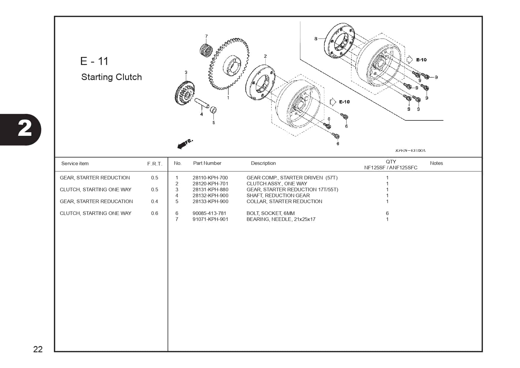 E-11 Starting Clutch