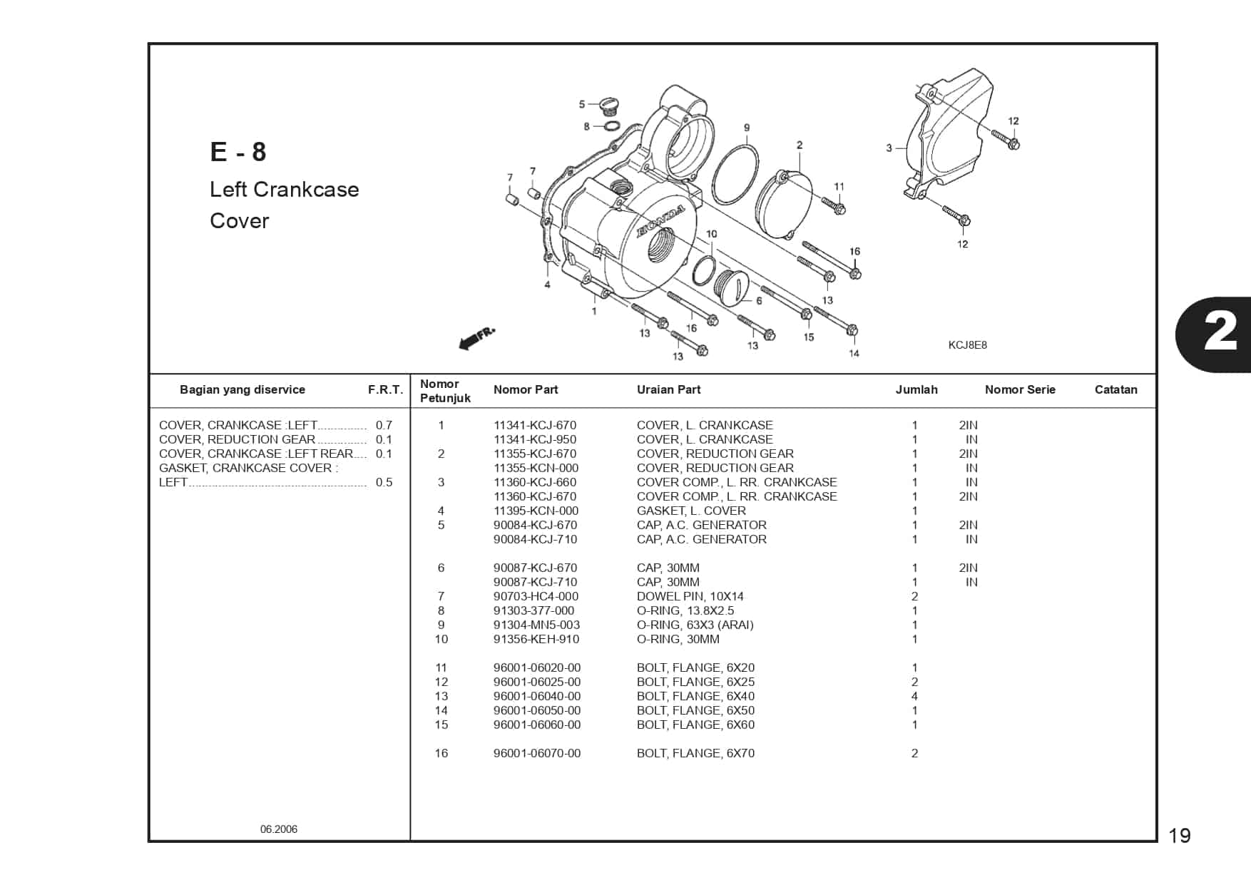 E-8 Left crancase cover