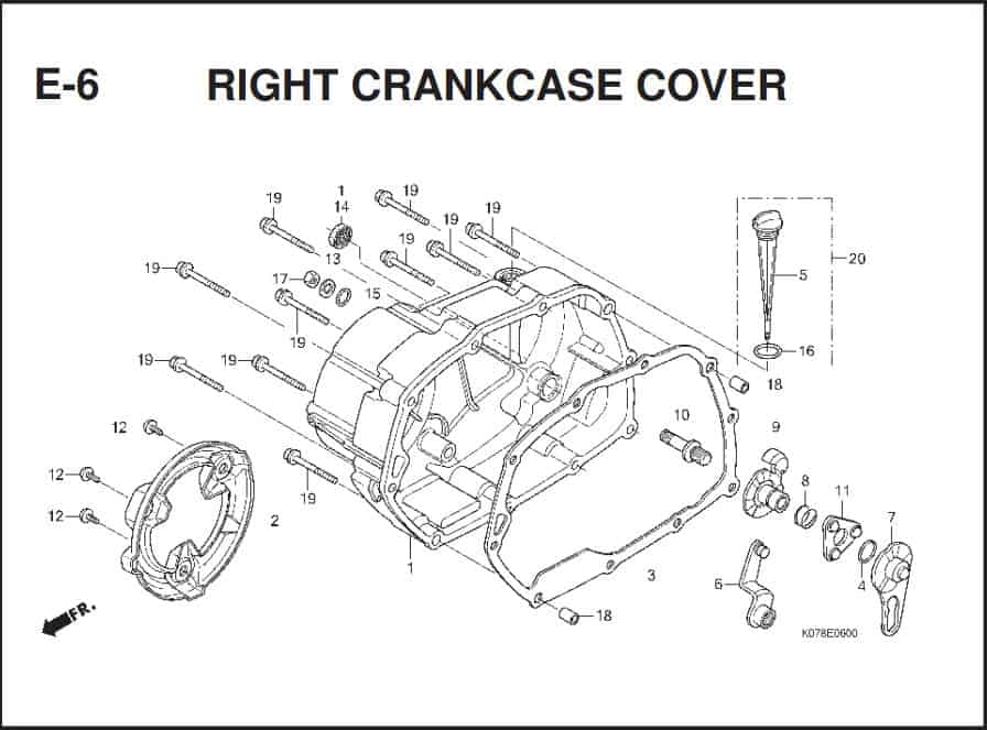 e-6 Right Crancase Cover