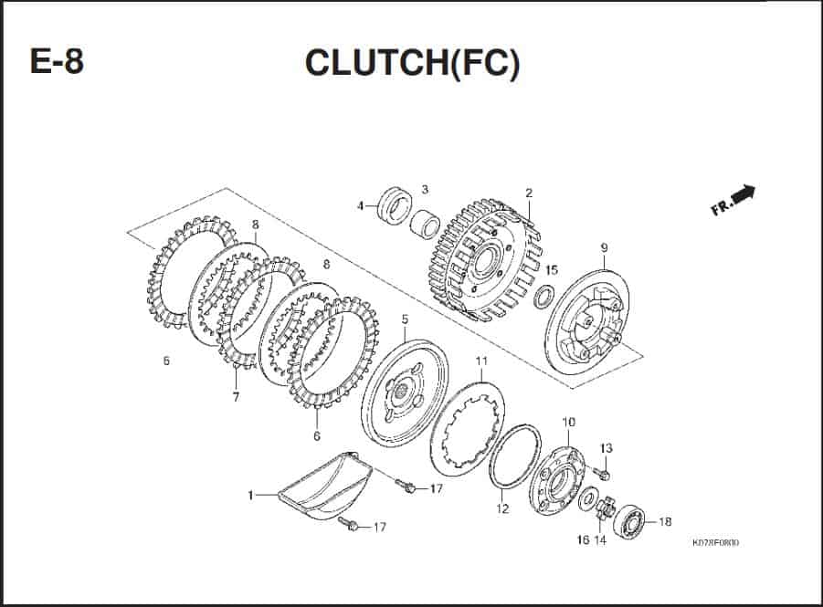 E-8 Clutch(FC) – Katalog Suku Cadang Honda Blade 110