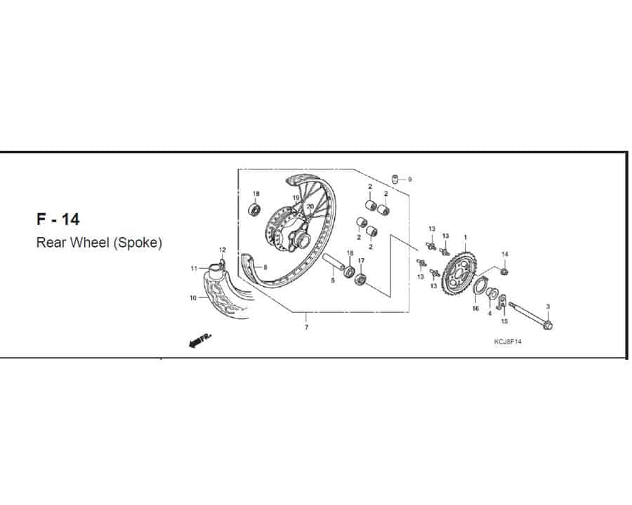 f-14 rear wheel spoke