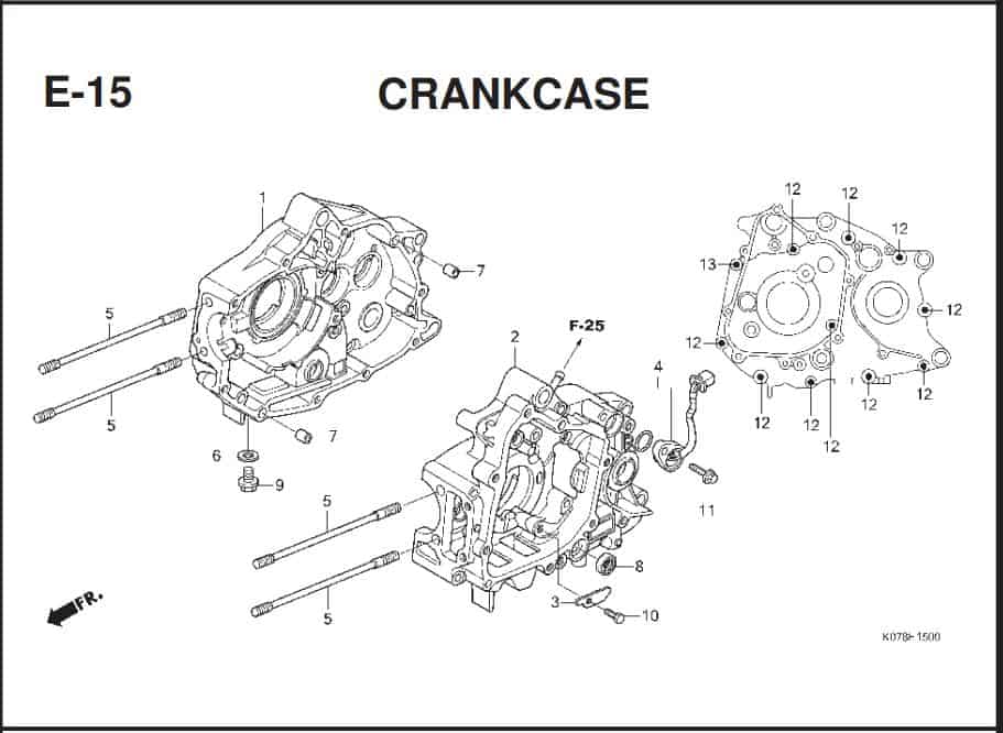 E-15 Crankcase – Katalog Suku Cadang Honda Blade 110