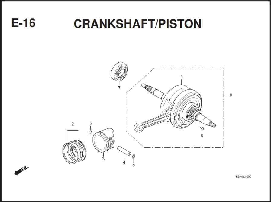 E-16 CRANKSHAFT PISTON