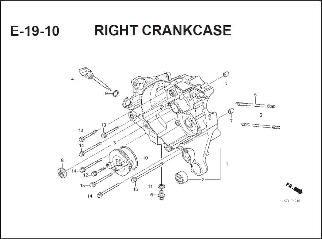 E-19-10 RIGHT CRANKCASE