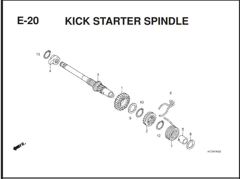 E-20 KICK STARTER SPINDLE