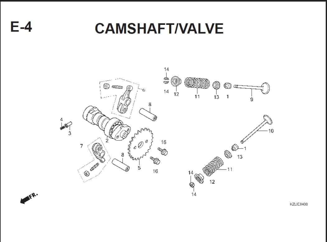 E-4 Camshaft/Valve – Katalog Suku Cadang Honda Spacy