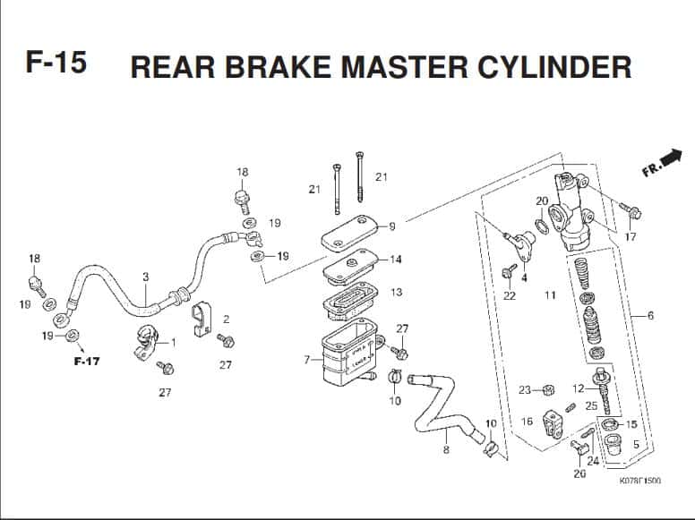 F-15 REAR BRAKE MASTER CYLINDER