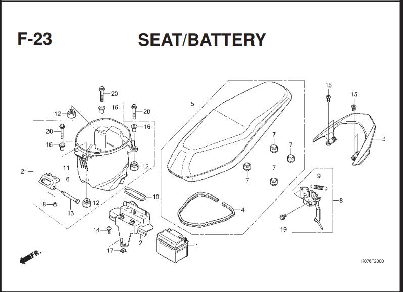 F-23 SEAT/BATTERY