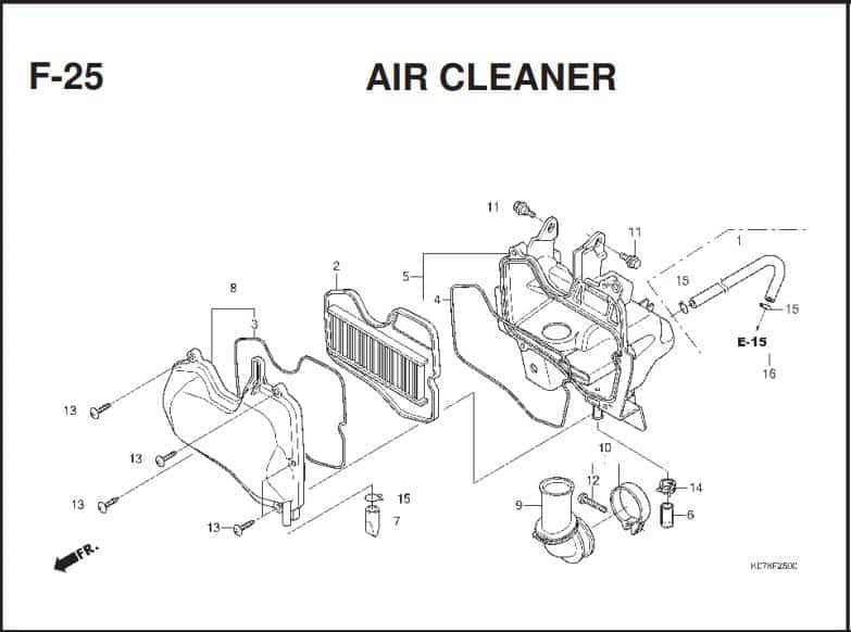 F-25 Air Cleaner – Katalog Suku Cadang Honda Blade 110