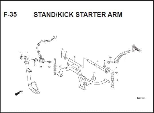 F-35 STAND/KICK STARTER ARM