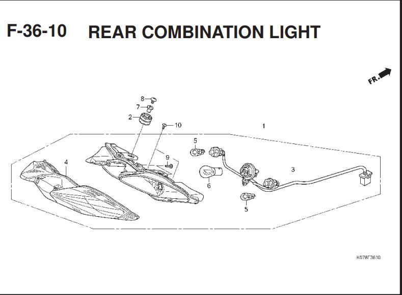 F-36-10 Rear Combination Light – Katalog Suku Cadang Honda Blade 110